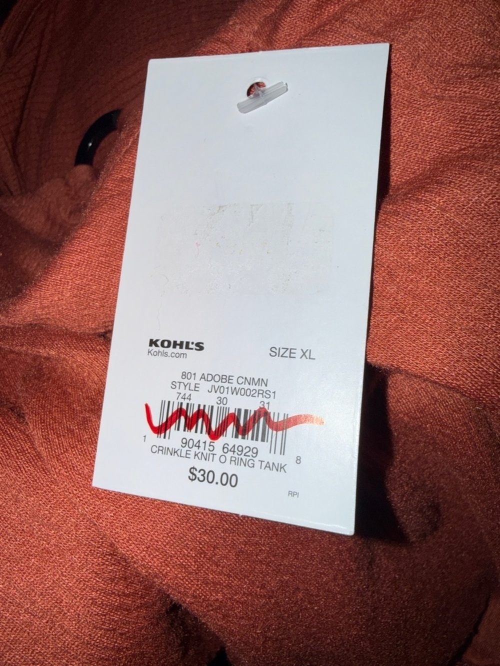 SO Rust-Orange Ribbed Tank Top - Picture 5 of 5